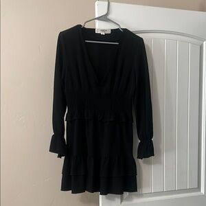 Chicwish Black Bell Sleeve Babydoll Dress